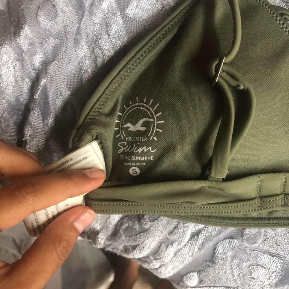 Small Hollister olive green bikini top
